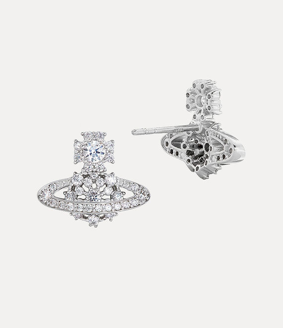 Vivienne Westwood narcissa earrings in PLATINUM/WHITE CZ